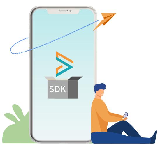 Illustration of a Mobile Phone with SDK Icon w